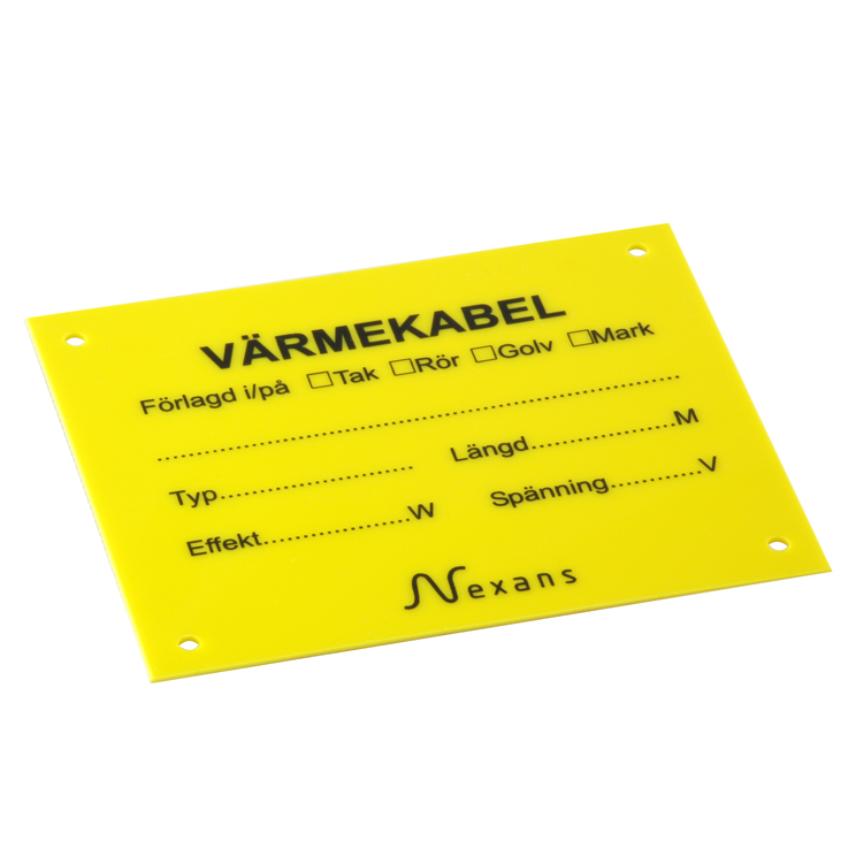 Varoituskyltti Lämpökaapelille