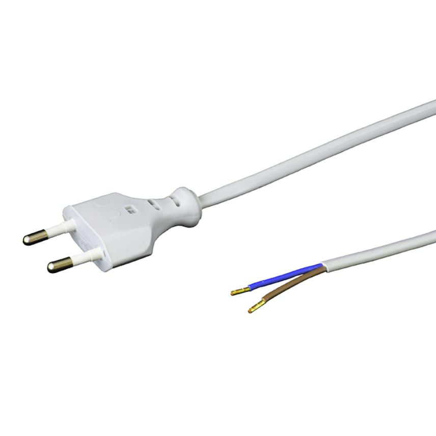 EU Plug H03VVH2-F 2X0,75 White 2,0m 