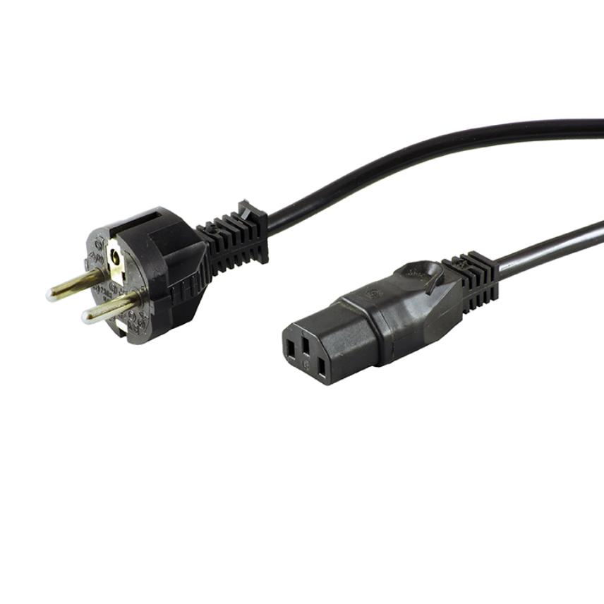 Schuko H05VV-F 3G0,75 Black 2,0 m. Connector C13